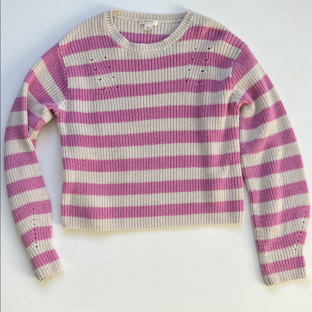 Crewcuts Pink Striped Fishermen Sweater-Girl
